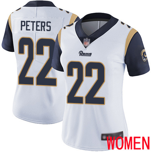 Los Angeles Rams Limited White Women Marcus Peters Road Jersey NFL Football 22 Vapor Untouchable